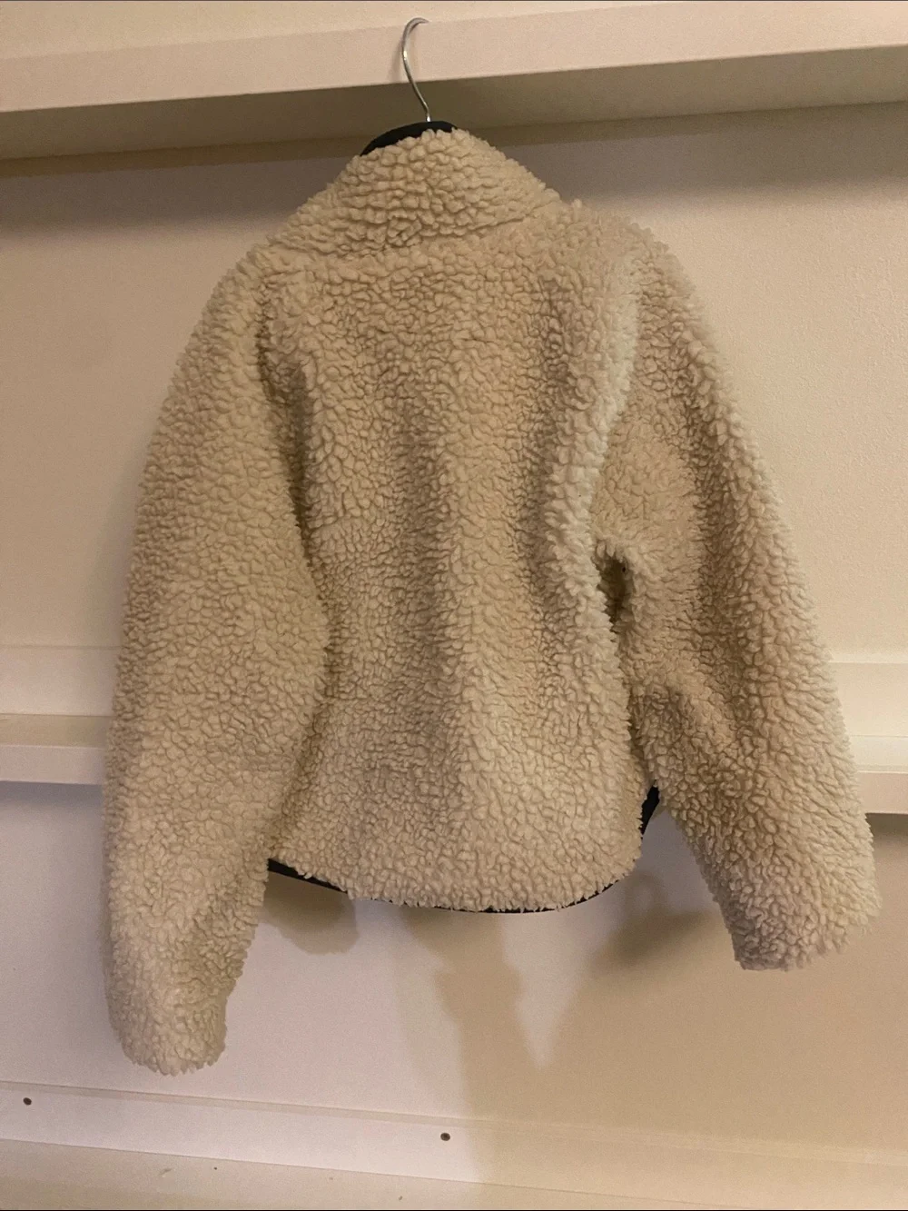Crewcuts Cream Sherpa Jacket with Black Trim